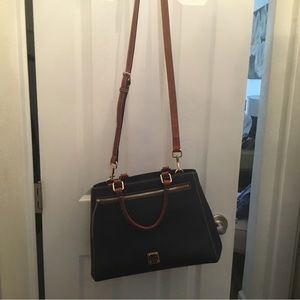 Dooney and Bourke Navy Pebble Grain Zip Satchel. LIMITED TIME SALE
